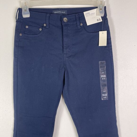 Aero Womens High Rise Jeggings Blue Seriously Stretchy Size 6S Athleisure Comfy - Picture 2 of 10